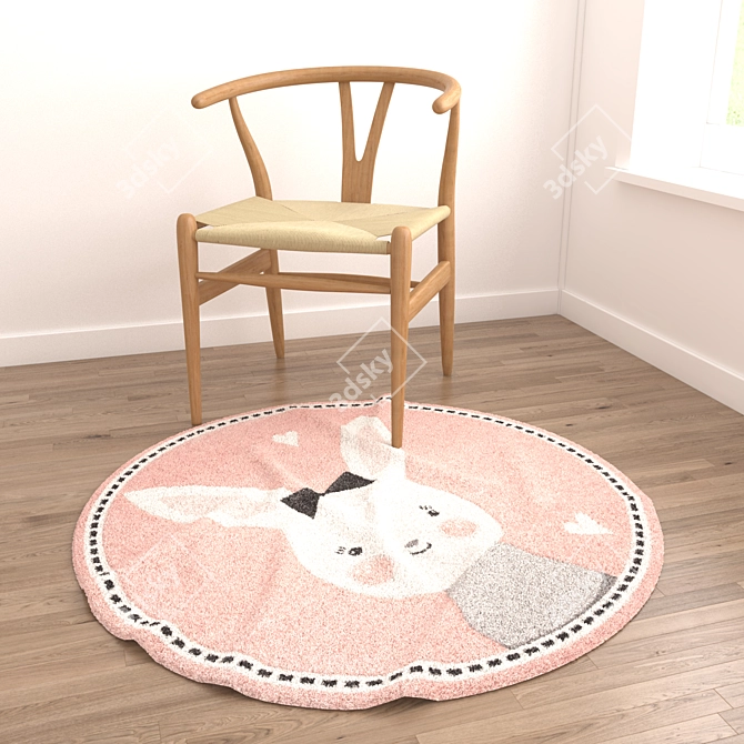 Luxury Circular Carpet Set - 6-Piece Collection 3D model image 2