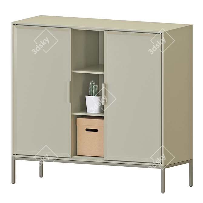 Beige TULLSTORP Cabinet: Functional, Stylish, Scandinavian 3D model image 2