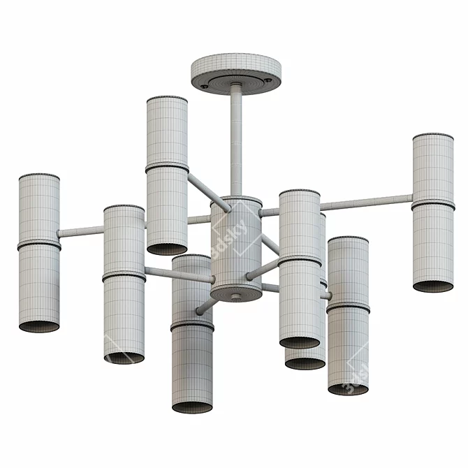 Industrial Loft Ceiling Chandelier 3D model image 2