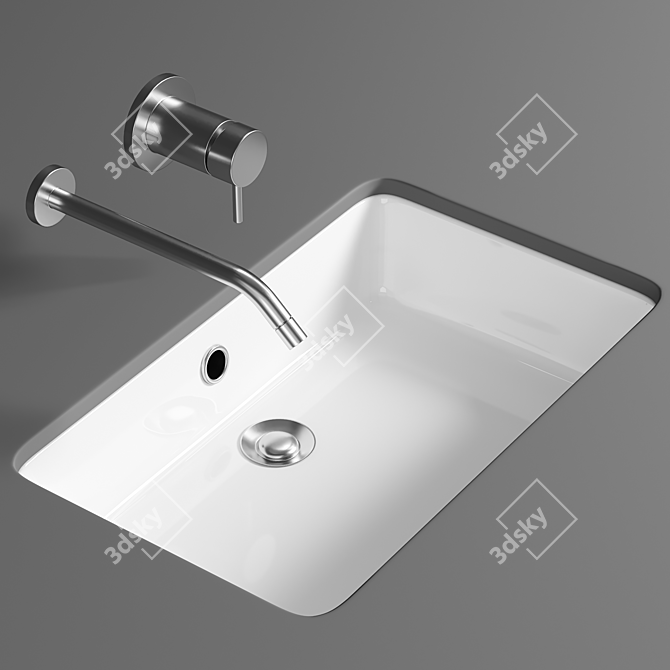 Olympia 56 Rectangular Undermount Basin 3D model image 1