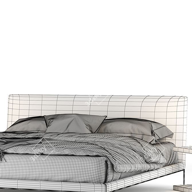 Modern B&B Atoll Bed: Stylish & Sophisticated 3D model image 3