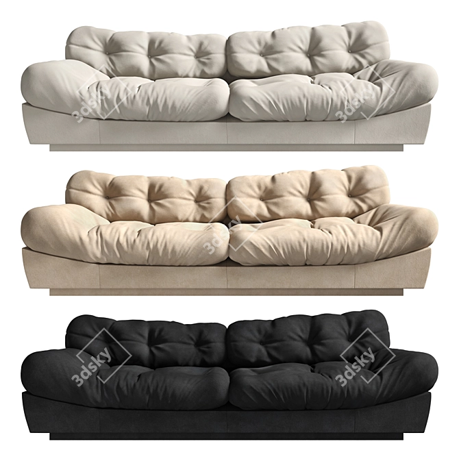 Elegant Milano Sofa Delivers Unmatched Comfort 3D model image 2