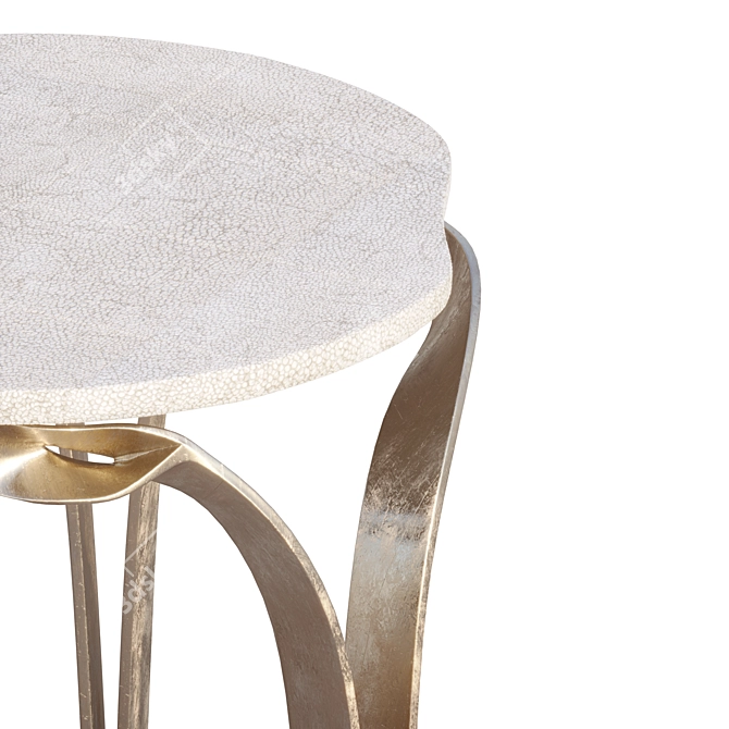 Elegant Cream Shagreen Side Table 3D model image 7