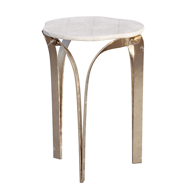 Elegant Cream Shagreen Side Table 3D model image 9