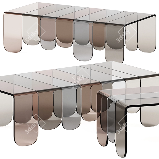 Lustrous Murano Glass Coffee Table 3D model image 2