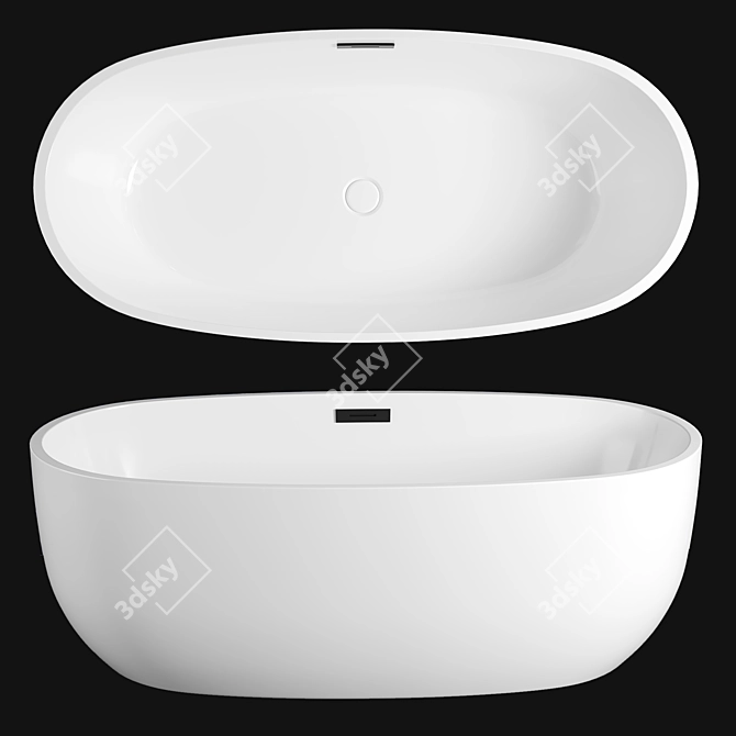 Elegant Woodbridge Matte Black Bathtub 3D model image 1