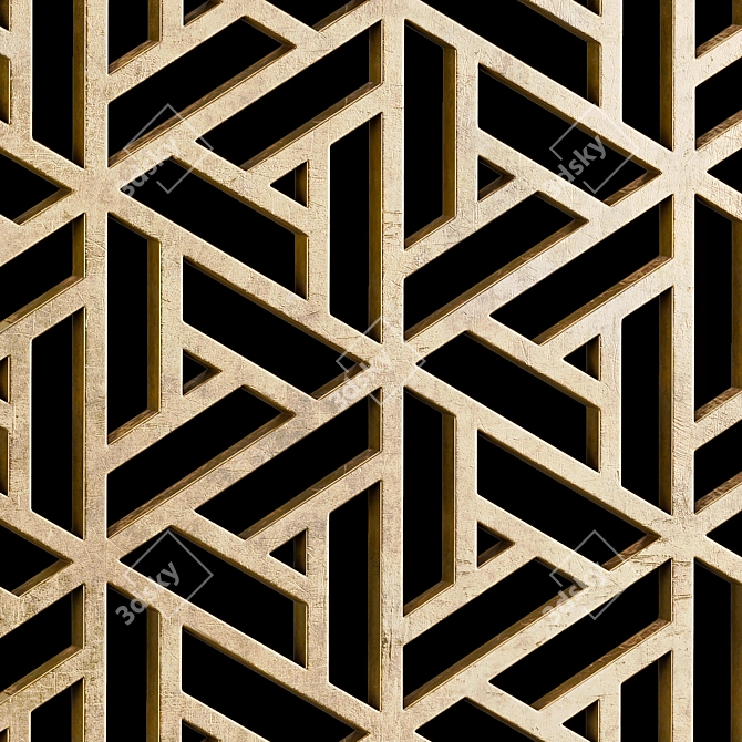 Square Decorative Panels Set 3D model image 5