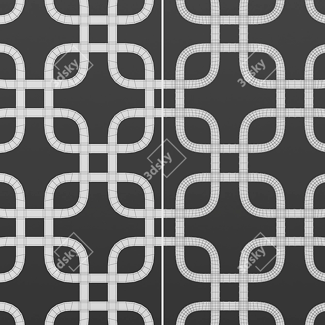 Square Decorative Panels Set 3D model image 6