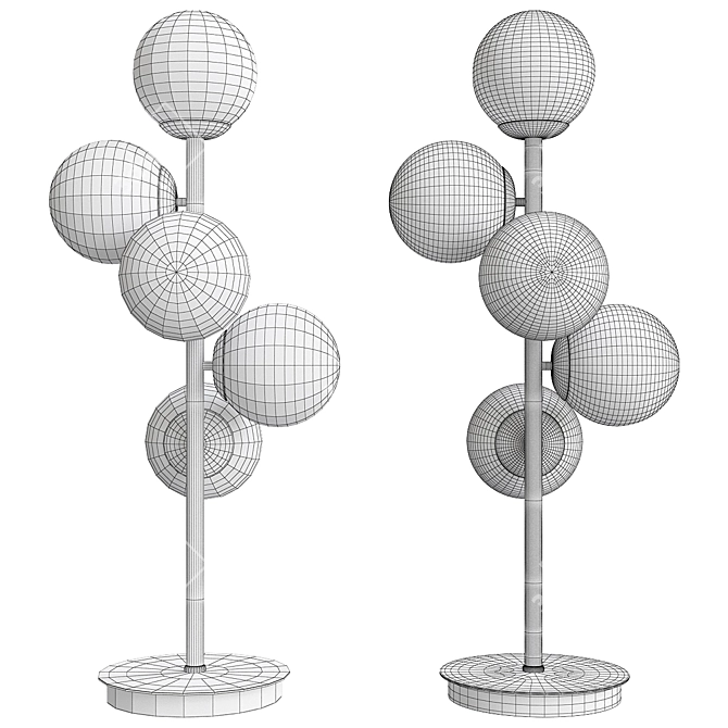 Modern Glass Globe Table Lamp 3D model image 2