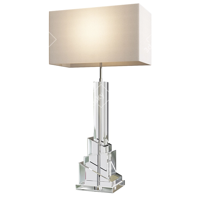 Elegant Crystal Glass Table Lamp 3D model image 1