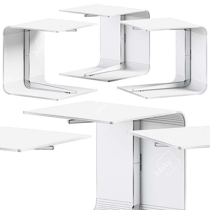 Elegant Infinity Side Table 3D model image 2