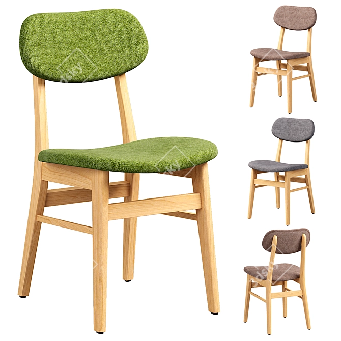 Elegant Ruby Dining Chair 3D model image 1