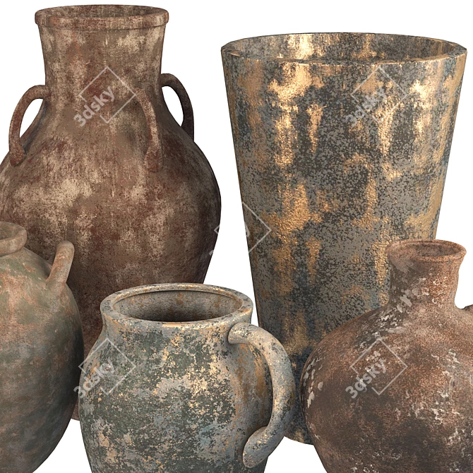 Elegant Vases Set of 5 3D model image 2