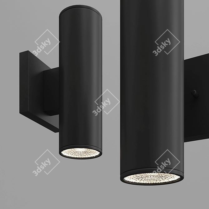 Cylinder LED Sconce: Versatile Indoor & Outdoor Lighting 3D model image 2