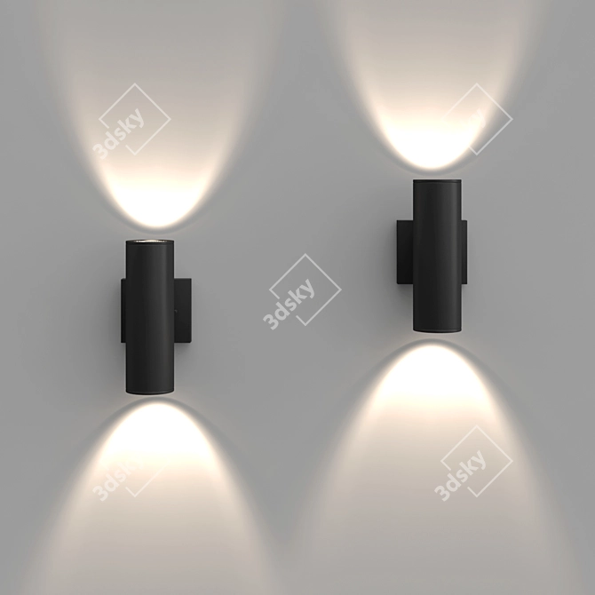 Cylinder LED Sconce: Versatile Indoor & Outdoor Lighting 3D model image 3