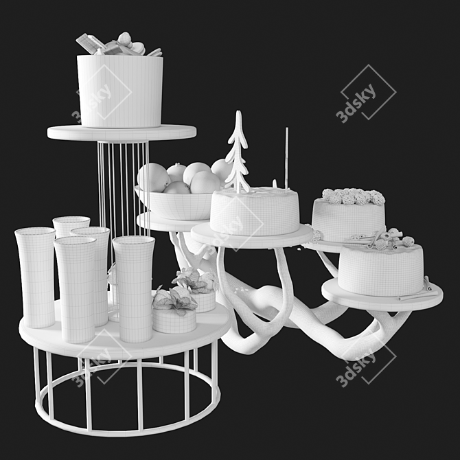 Sweet Delights Dessert Set 3D model image 2