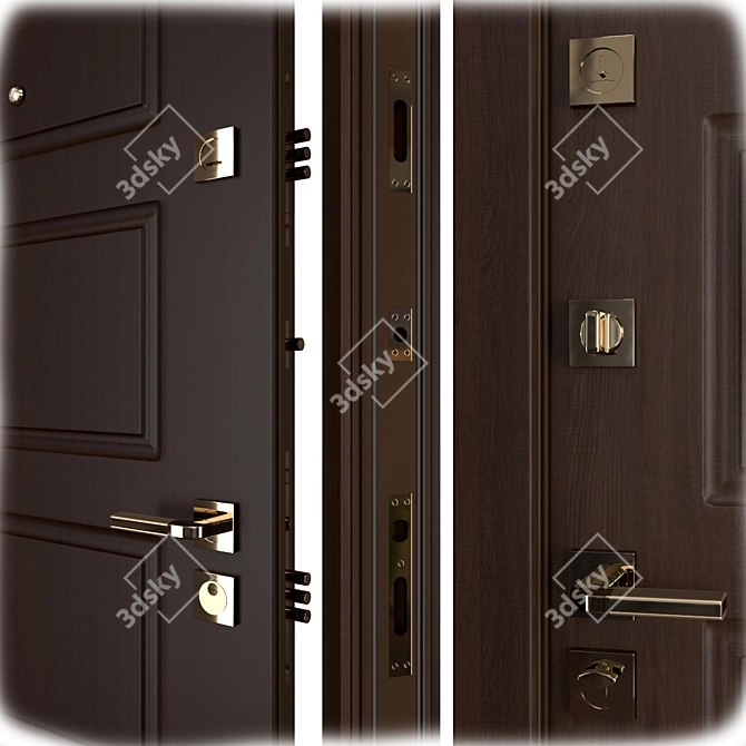 Modern Metal Entrance Door - Plato (Favorit) 3D model image 2