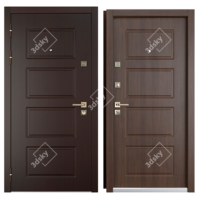 Modern Metal Entrance Door - Plato (Favorit) 3D model image 3