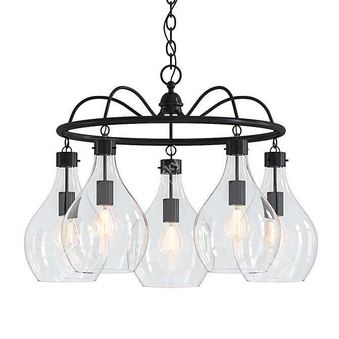 Savoy House Pulaski 5-Light Chandelier 3D model image 1