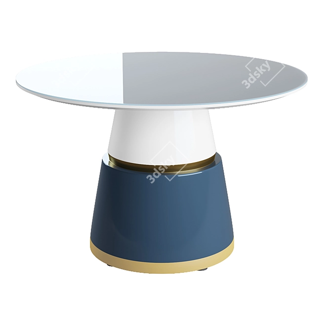 Elegant Glass-Top Dining Table 3D model image 1