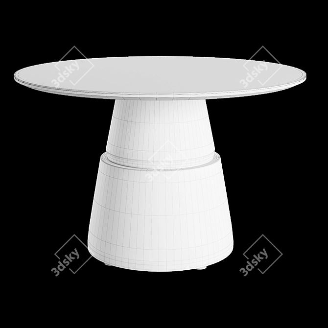 Elegant Glass-Top Dining Table 3D model image 2