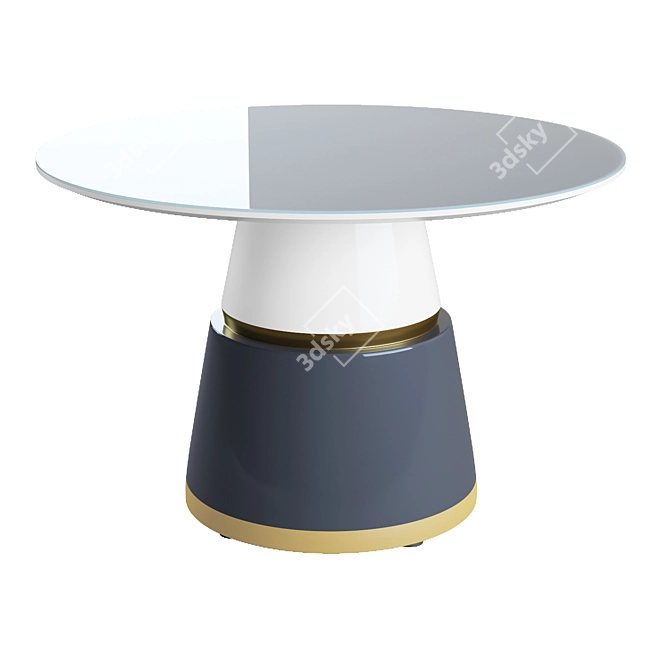 Elegant Glass-Top Dining Table 3D model image 3