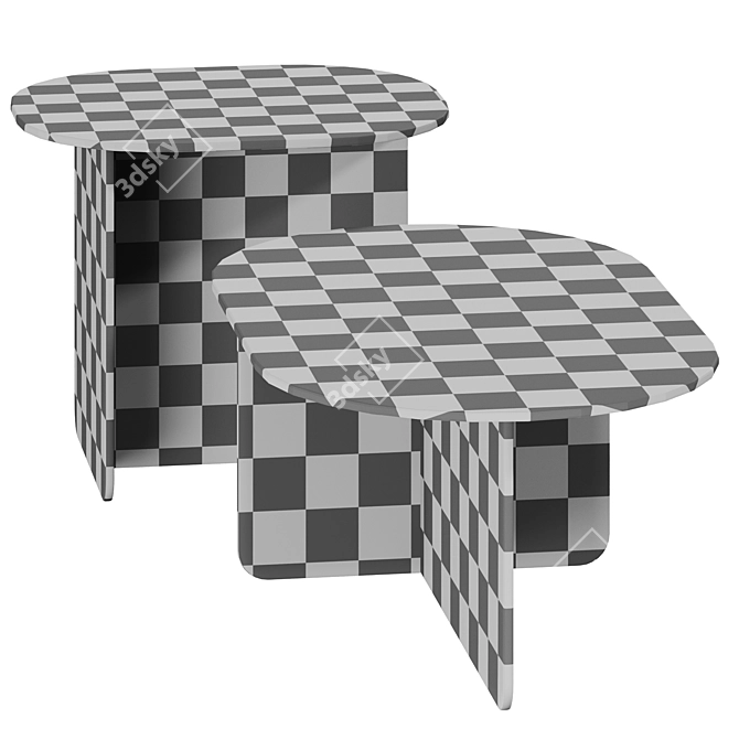 Trimbelle Marble Table Set 3D model image 6