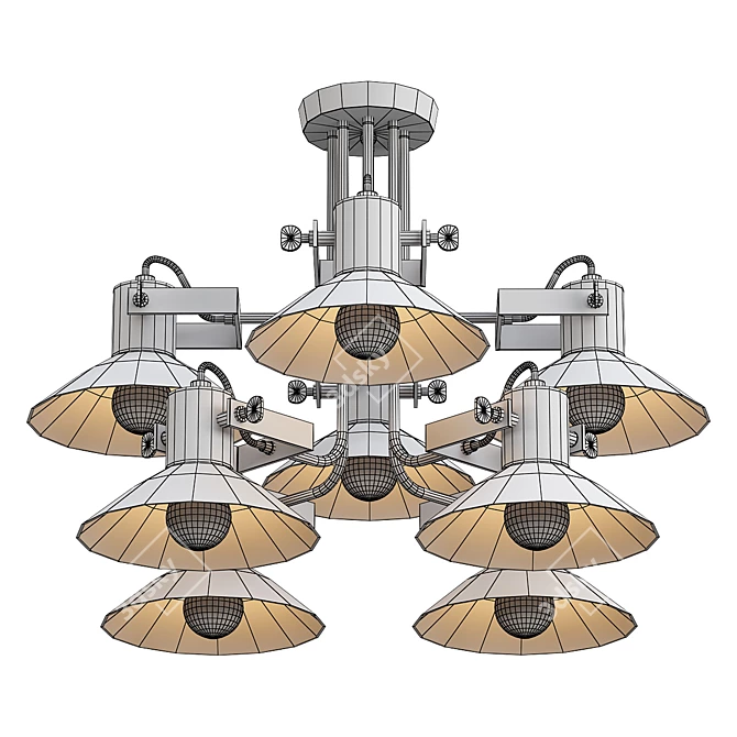 Modern Downtown Ceiling Chandelier 3D model image 2