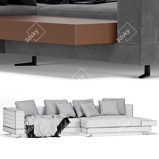 Modern Minotti 03 White Sofa 3D model image 7