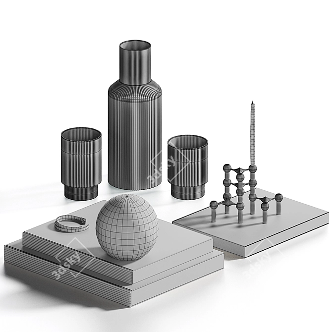 Elegant Decor Set for Coffee Table 3D model image 2