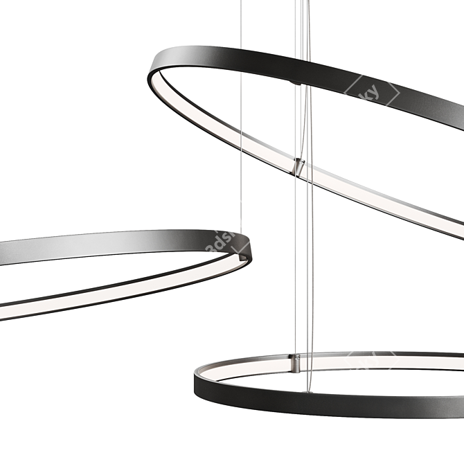 Sleek Circles Pendant Light 3D model image 2