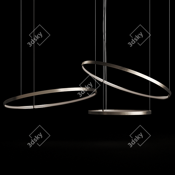 Sleek Circles Pendant Light 3D model image 4