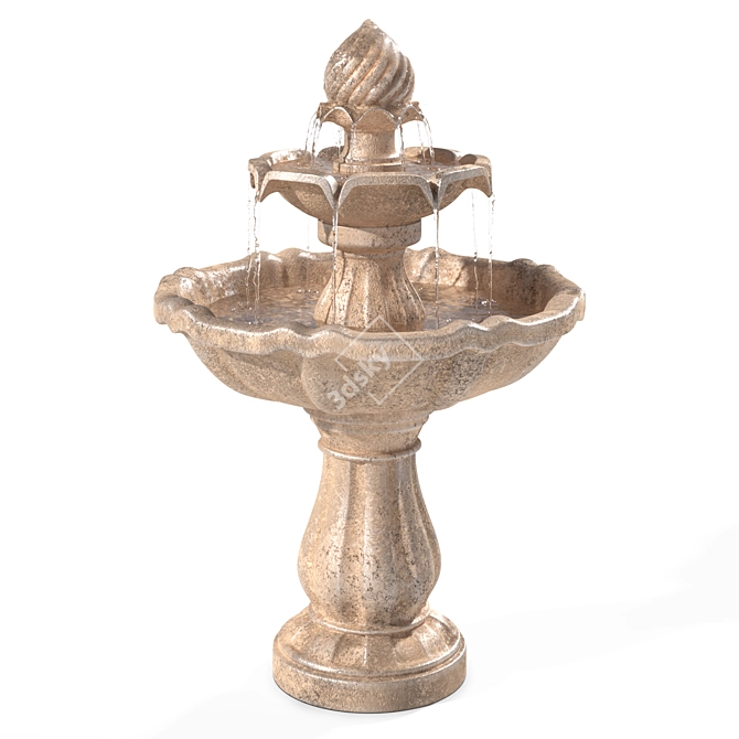 Solar Dual-Tier Fountain: Motion Blur Option 3D model image 1