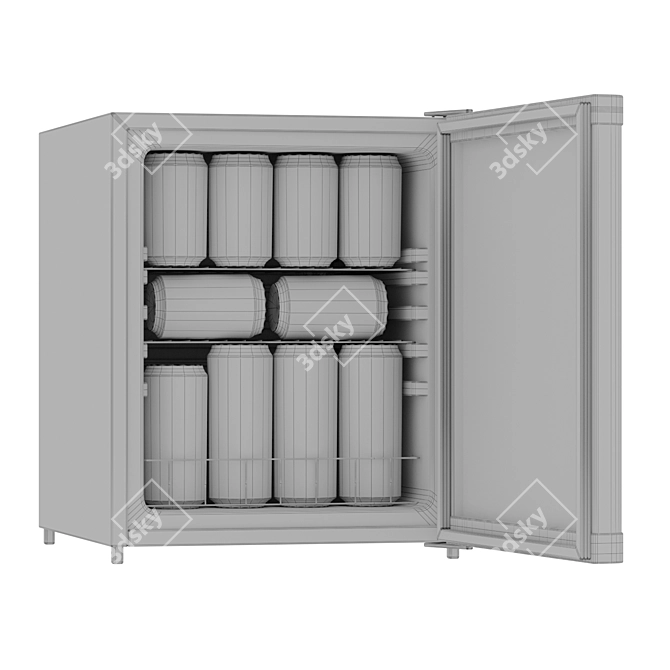 Compact Chiller: Sleek Mini Fridge 3D model image 3