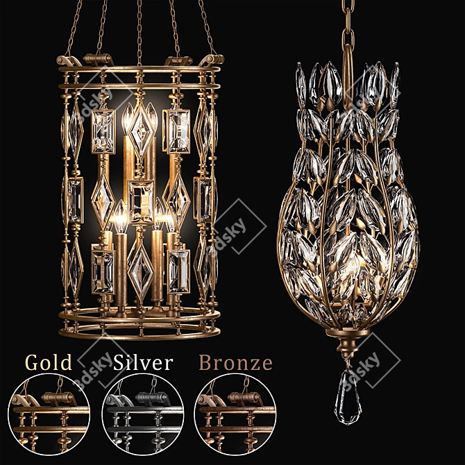 Exquisite Crystal Pendant Collection 3D model image 1