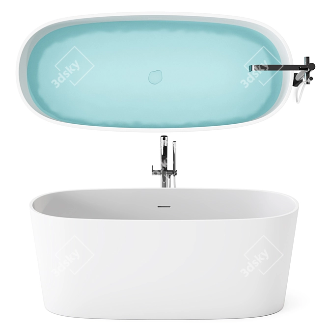 Disenia Bath Loop: Modern 1500mm Freestanding Tub 3D model image 1