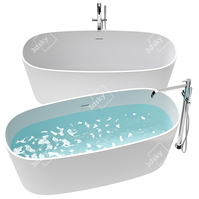 Disenia Bath Loop: Modern 1500mm Freestanding Tub 3D model image 2