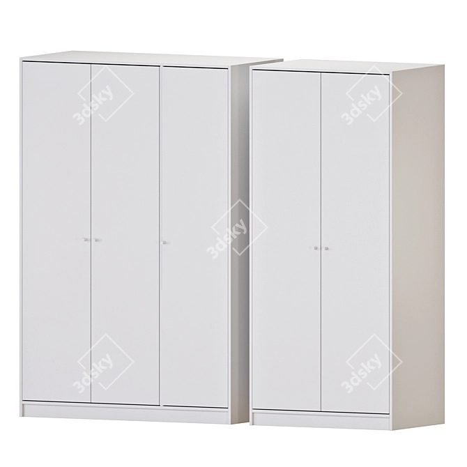 Sleek White Wardrobe: KLEPPSTAD 3D model image 2