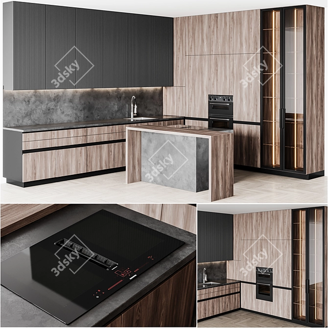 Neo Classic Kitchen Set 3D model image 3