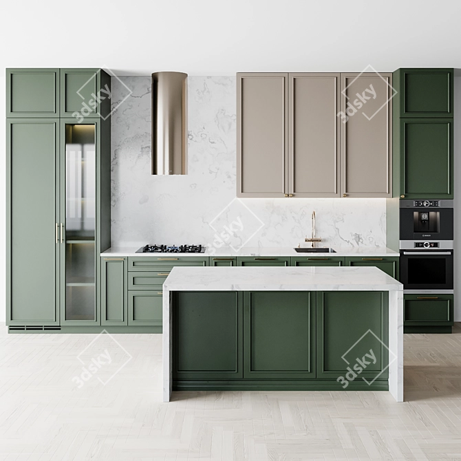 Neo Classic Kitchen Set 3D model image 4