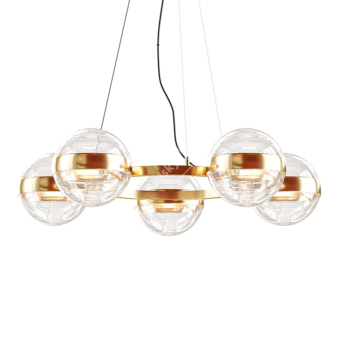 Elegant 5-Ball Leandra Chandelier 3D model image 1