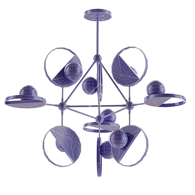 Sleek Travis Chandelier - 90cm Diameter 3D model image 2