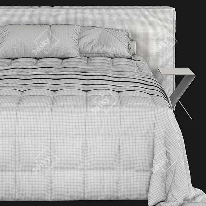 Luxury Agnese Comfort Bed 3D model image 3