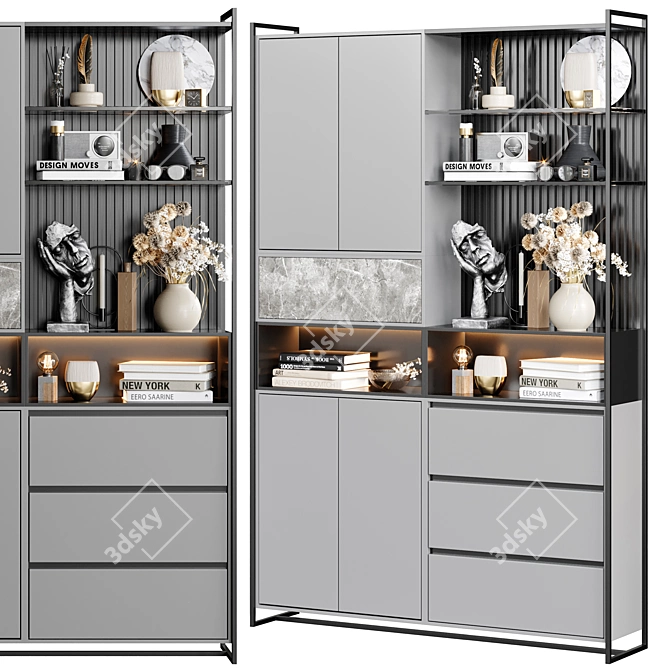 Modern Wardrobe & Display Cabinet 3D model image 2