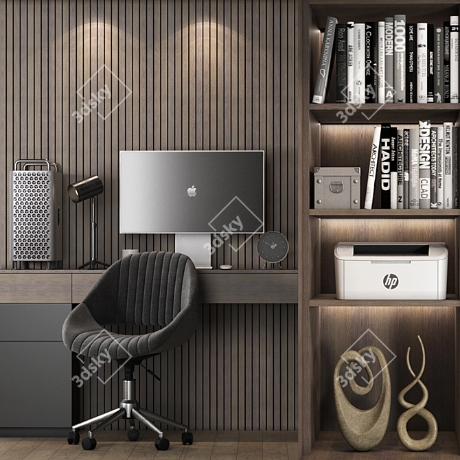 Stylish Desk Set: Vray & Corona 3D model image 5