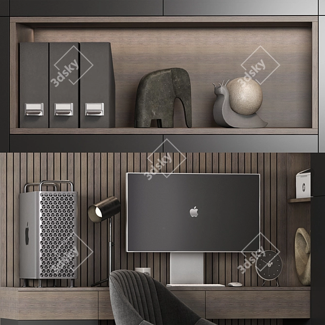 Stylish Desk Set: Vray & Corona 3D model image 8