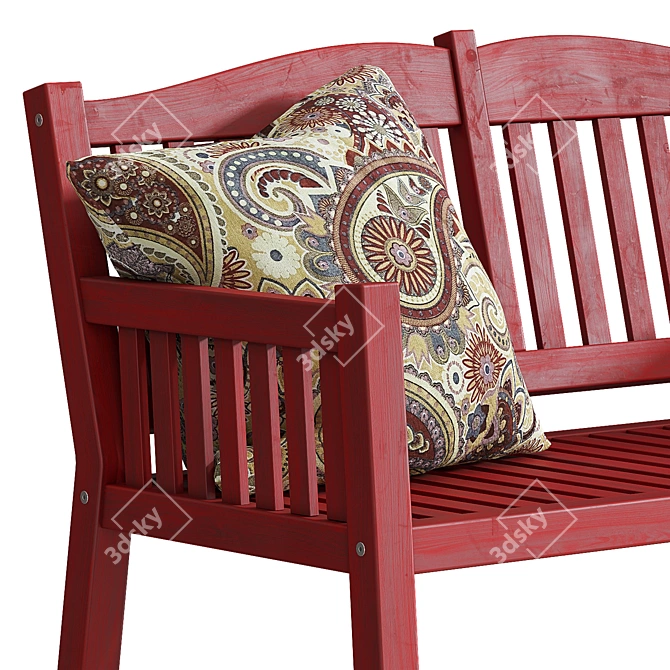 PÄRONHOLMEN Outdoor Bench - Red Beauty! 3D model image 2