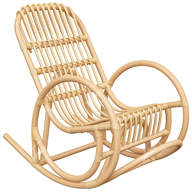 Cozy Wicker Baby Rocker 3D model image 1