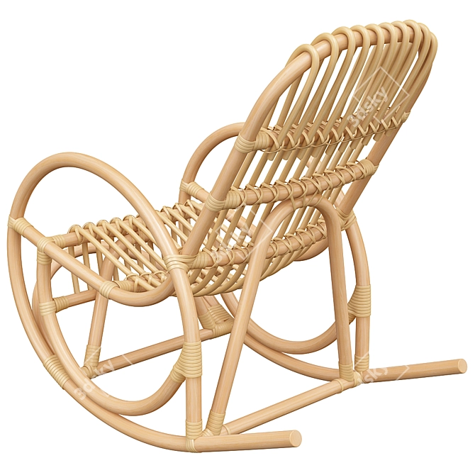 Cozy Wicker Baby Rocker 3D model image 2