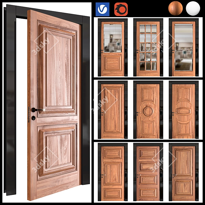 Timeless Charm: Garofoli Interior Doors 3D model image 1